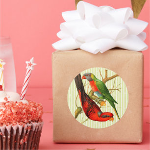 Adesivo Redondo Ilustração Colorida de Peças Vermelhas e Verdes