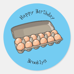 Adesivo Redondo Ilustração da cartonagem de ovo