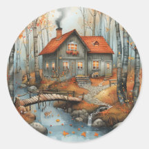 Ilustração da ponte de algodão do outono