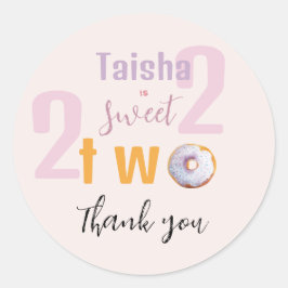 Adesivo Redondo Ilustração de Aquarela com Rosquinha de borrifagem