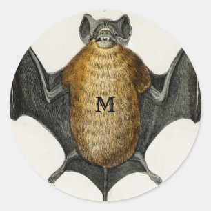 Adesivo Redondo Ilustração de Bats Vintage Dons Personalizados