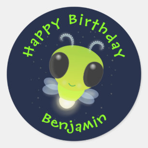 Adesivo Redondo Ilustração de desenho animado com inseto de vaga