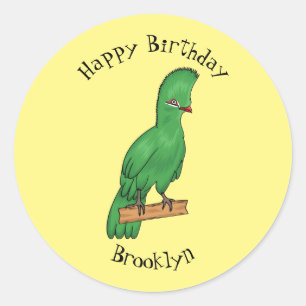 Adesivo Redondo Ilustração de desenho animado de pássaros guineens