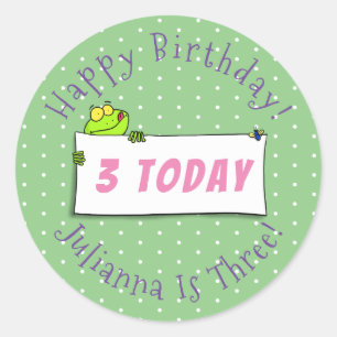 Adesivo Redondo Ilustração de desenho animado de sinal verde de 