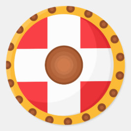 Adesivo Redondo Ilustração de desenho de blindagem