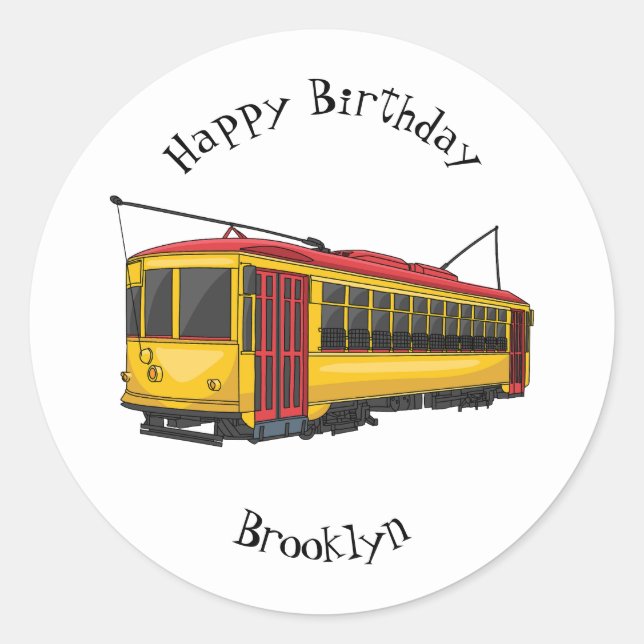 Adesivo Redondo Ilustração de desenho do carrinho de Mata (Frente)