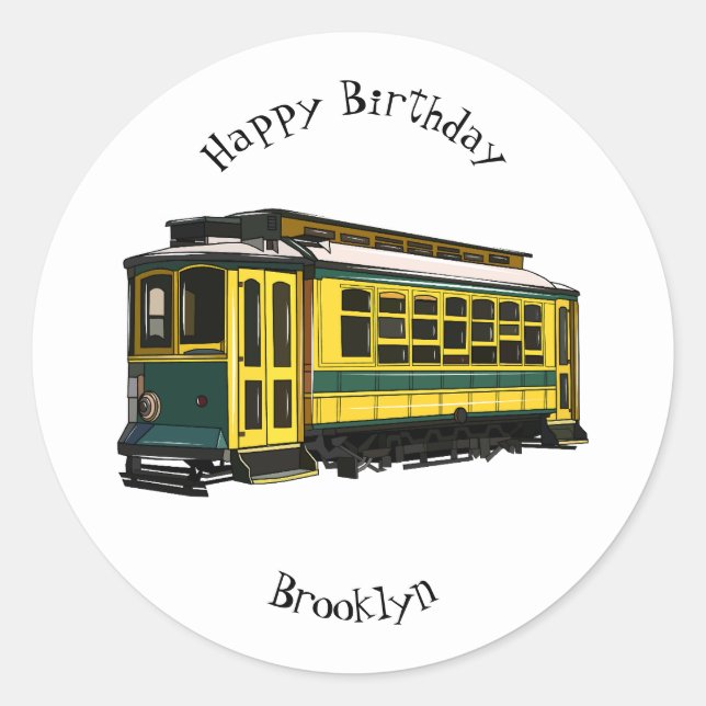 Adesivo Redondo Ilustração de desenho do carrinho de Mata (Frente)