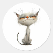 Ilustração de Gato com Contentado Branco Quimérico
