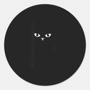 Adesivo Redondo Ilustração de Gato Preto de Halloween para Criança