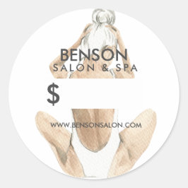 Adesivo Redondo Ilustração de Moda de Aquarela | Preços personaliz