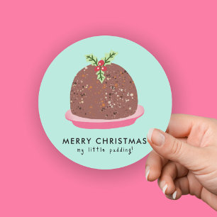 Adesivo Redondo Ilustração de Portáteis Modernos do Feliz Natal