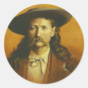 Adesivo Redondo Ilustração de Wild Bill Hickok