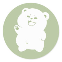 Ilustração Digital de Urso Feliz e Simpático Acena
