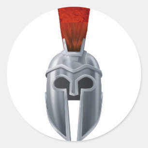Adesivo Redondo Ilustração do capacete espartano