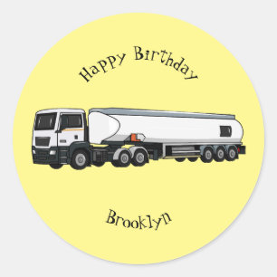 Adesivo Redondo Ilustração do desenho animado do transporte de cam