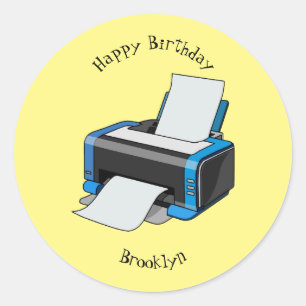 Adesivo Redondo Ilustração do desenho da impressora