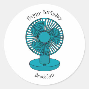 Adesivo Redondo Ilustração do desenho do ventilador