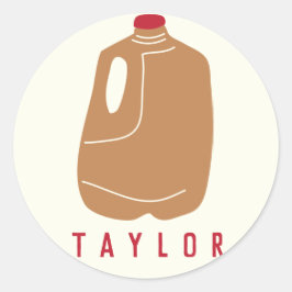 Adesivo Redondo Ilustração do Jug de Sidra Apple