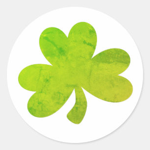 Adesivo Redondo Ilustração do Partido da Pintura Irlandesa Shamr