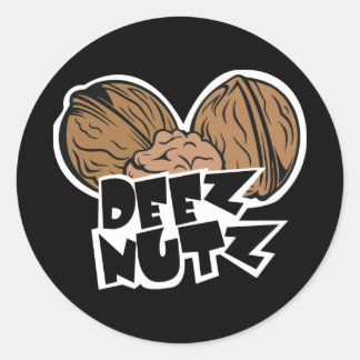 Adesivo Redondo Ilustração engraçada de Deez Nutz