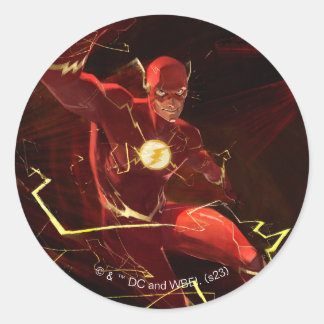 Adesivo Redondo Ilustração Flash de Crise Infinita