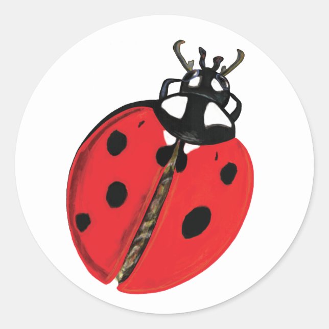 Adesivo Redondo Ilustração Lady Bug (Frente)