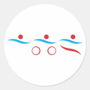 Adesivo Redondo Ilustração legal do logotipo Triathlon