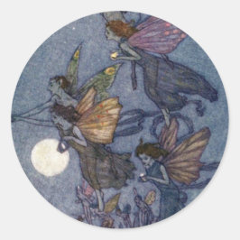 Adesivo Redondo Ilustração Vintage Edmund Dulac Fairies