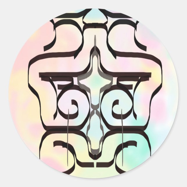 Adesivo Redondo ilustrações de cores (Frente)