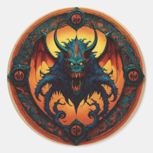 Adesivo Redondo Ilustrar um emblema poderoso de exportação