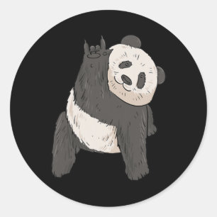 Adesivo Redondo ILY Panda ASL Gesto de Mão surdo surdo perda de au