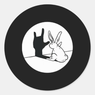 Adesivo Redondo Ily Rabbit Gestualização em Língua de Sinais Ameri