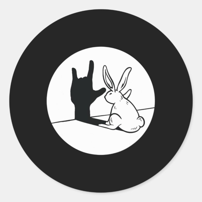 Adesivo Redondo Ily Rabbit Gestualização em Língua de Sinais Ameri (Frente)