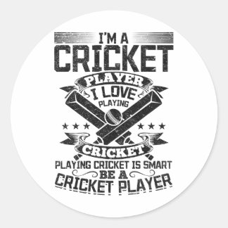 Adesivo Redondo I'm A Cricket Player I Love Playing Cricket Playin