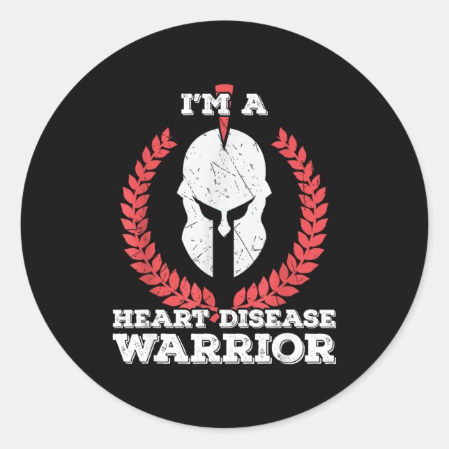 Adesivo Redondo Im A Heart Disease Warrior Survivor Cardiac Health (Frente)