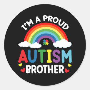 Adesivo Redondo I'm A Proud Autism Brother Autism Awareness Month