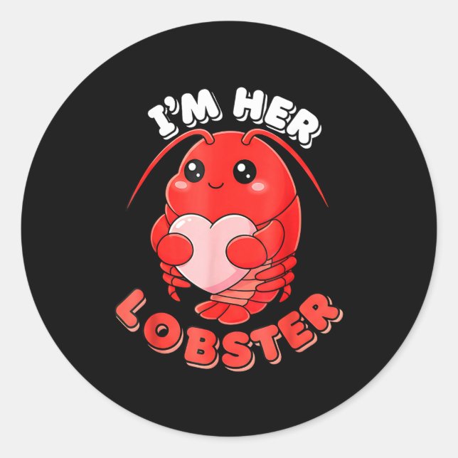 Adesivo Redondo I'm Her Lobster Matching Couple Valentine's Day Wo (Frente)