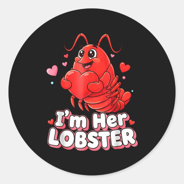 Adesivo Redondo I'm Her Lobster Matching Couple Valentine's Day Wo (Frente)