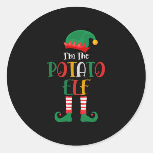 Adesivo Redondo Im O Elfo De Batata Correspondendo Ao Natal