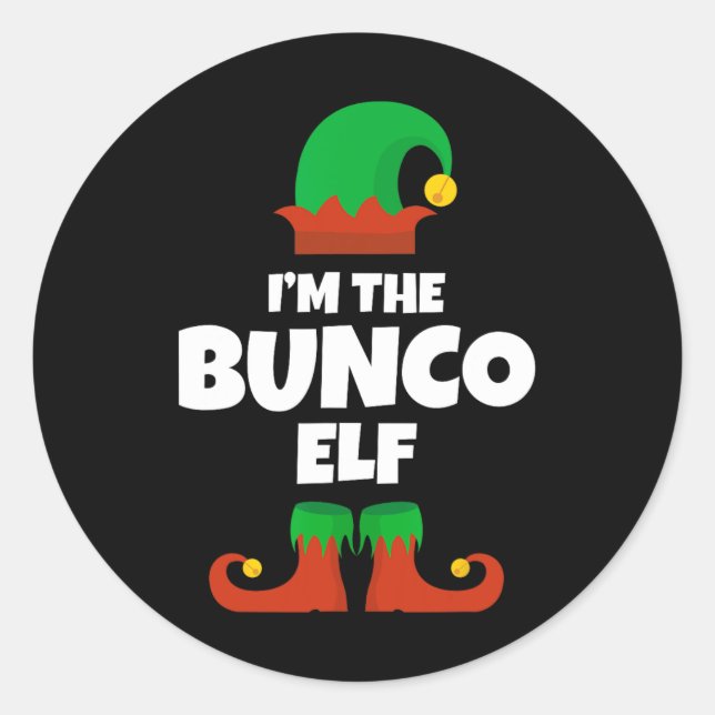 Adesivo Redondo I'm The Bunco Elf Family Pajama Christmas Funny Bu (Frente)
