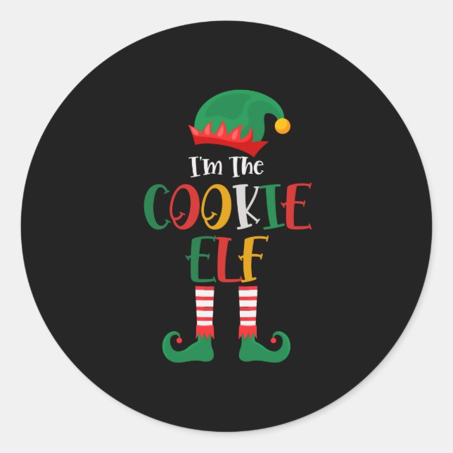 Adesivo Redondo Im The Cookie Elf Matching Christmas (Frente)