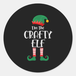 Adesivo Redondo Im The Crafty Elf Matching Christmas