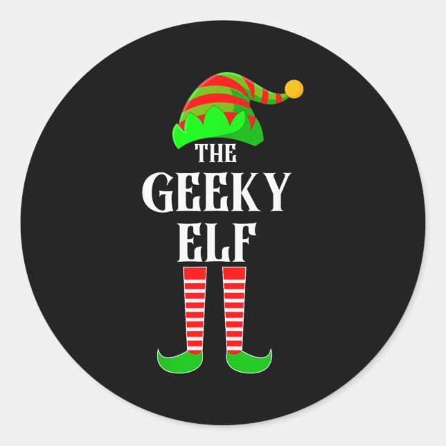 Adesivo Redondo I'm The Geeky Elf Family Matching Costume Christma (Frente)