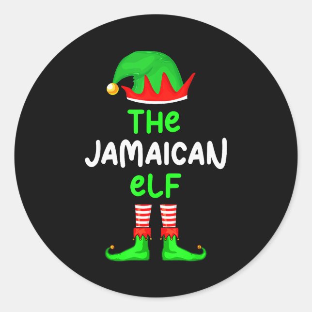 Adesivo Redondo I'm The Jamaican Elf Jamaica Christmas Funny Pajam (Frente)