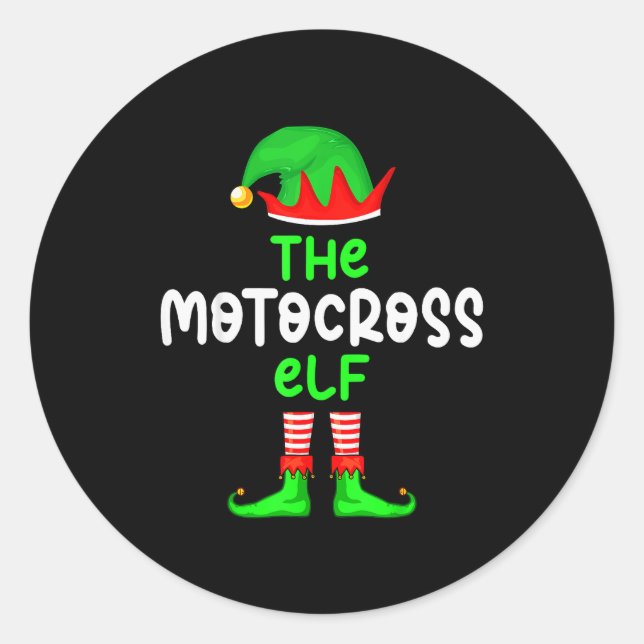 Adesivo Redondo I'm The Motocross Elf Dirt Bike Christmas Matching (Frente)
