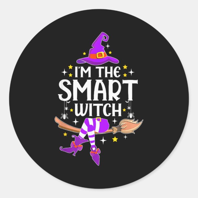 Adesivo Redondo I'm The Smart Witch Halloween Matching Group Costu (Frente)