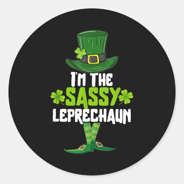 Adesivo Redondo I'm The Sy Leprechaun Matching St Patrick's Day Co (Frente)