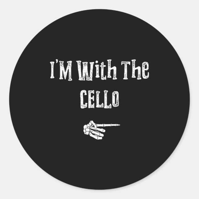 Adesivo Redondo I'm With Cello Halloween Costume Funny Couples Mat (Frente)