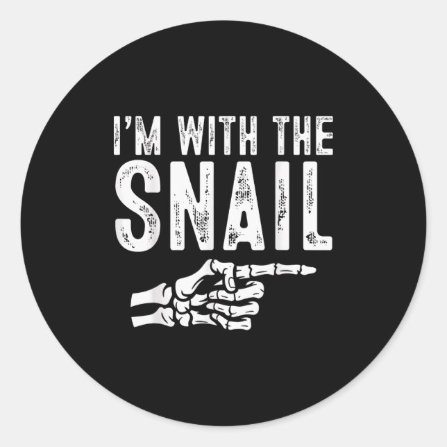 Adesivo Redondo I'm With The Snail Easy Costume Halloween Couples  (Frente)