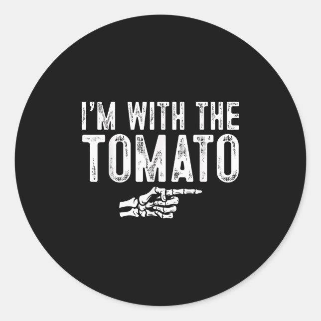 Adesivo Redondo I'm With The Tomato Easy Costume Halloween Couples (Frente)